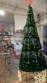 Световая Уличная Ёлка 4 м Зеленая с макушкой Звезда
