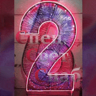 Уличная неоновая фигура "Цифра 2" красная